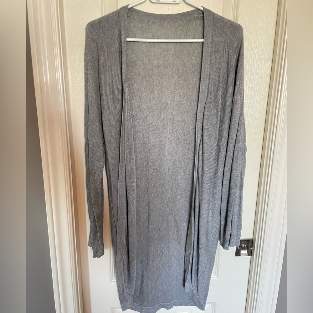 Long gray cardigan